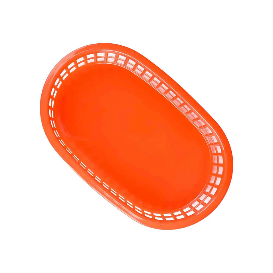 سبد سرو بیضی پلاستیکی ۱۸×۲۸ سانتیمتری قرمز کیچن تک