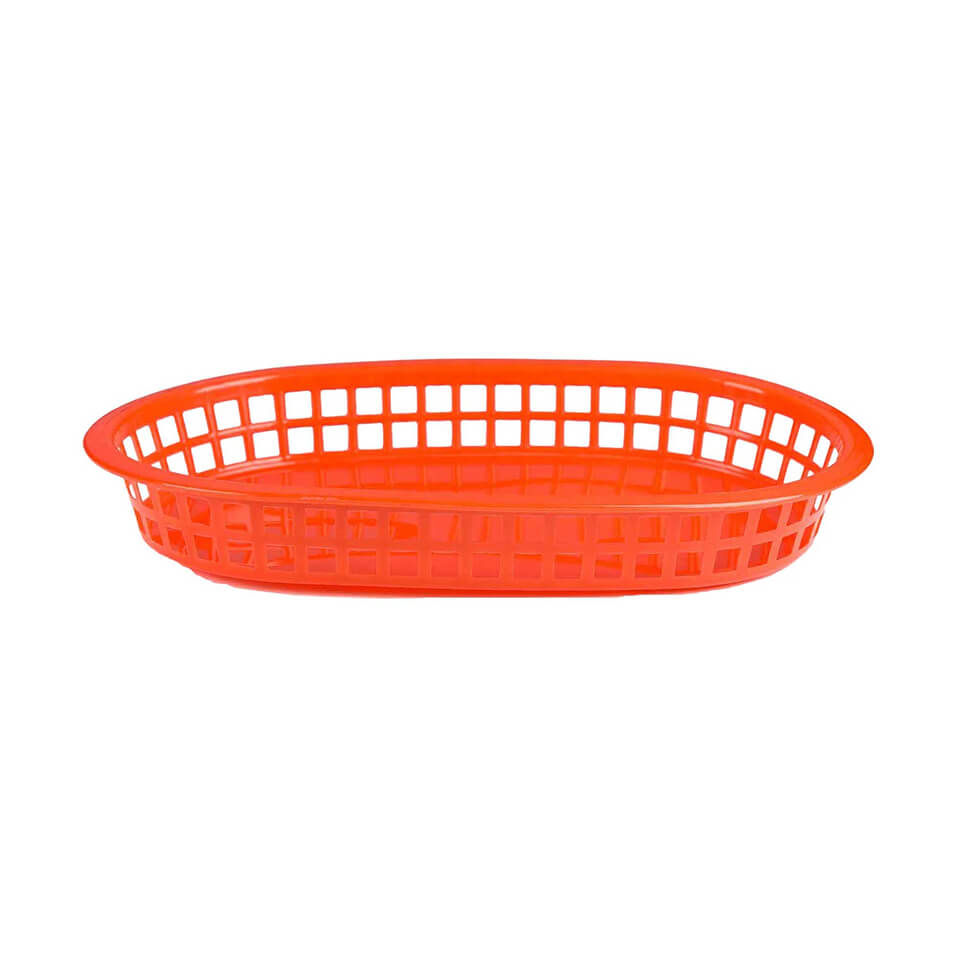 سبد سرو بیضی پلاستیکی ۱۸×۲۸ سانتیمتری قرمز کیچن تک